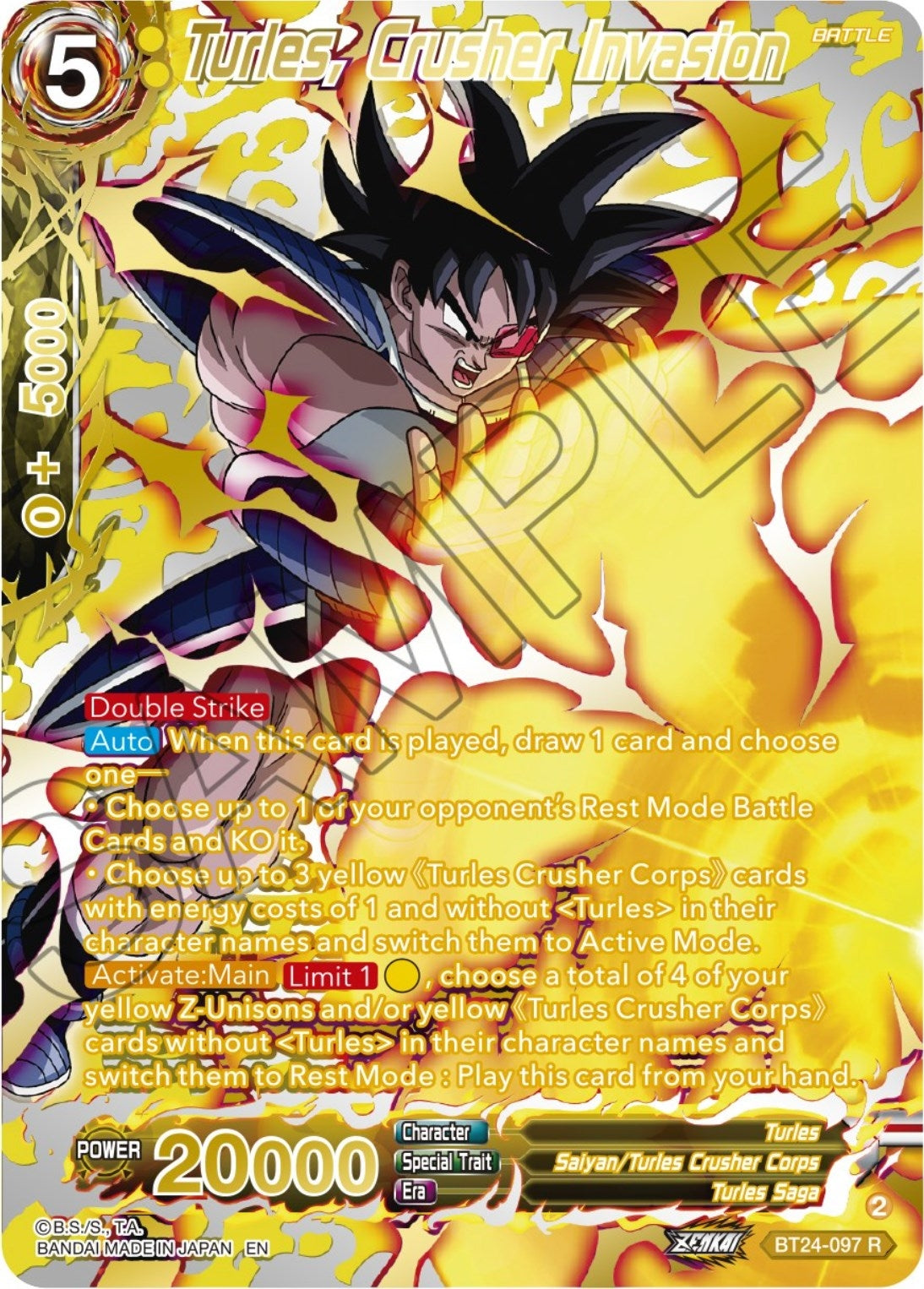 Image for Turles, Crusher Invasion (Collector Booster Gold) (Beyond Generations) (BT24-097) - Dragon Ball Super: Masters
