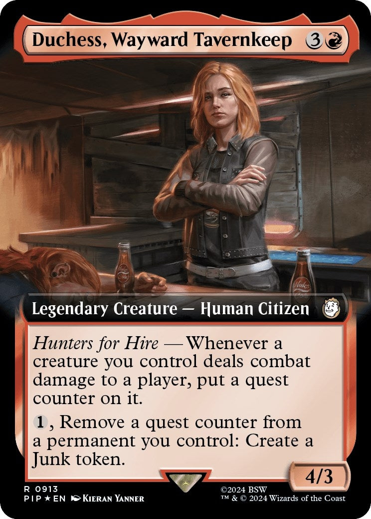 Image for Duchess, Wayward Tavernkeep (Extended Art) (Surge Foil) (Universes Beyond: Fallout) (913) - Magic: The Gathering
