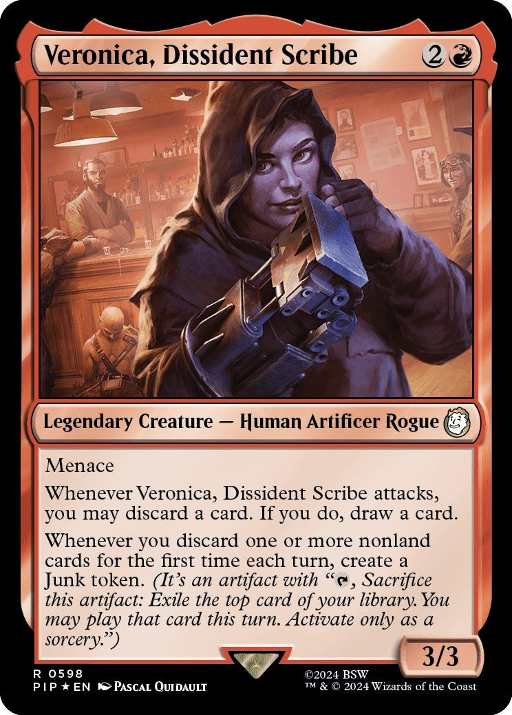 Image for Veronica, Dissident Scribe (Surge Foil) (Universes Beyond: Fallout) (598) - Magic: The Gathering
