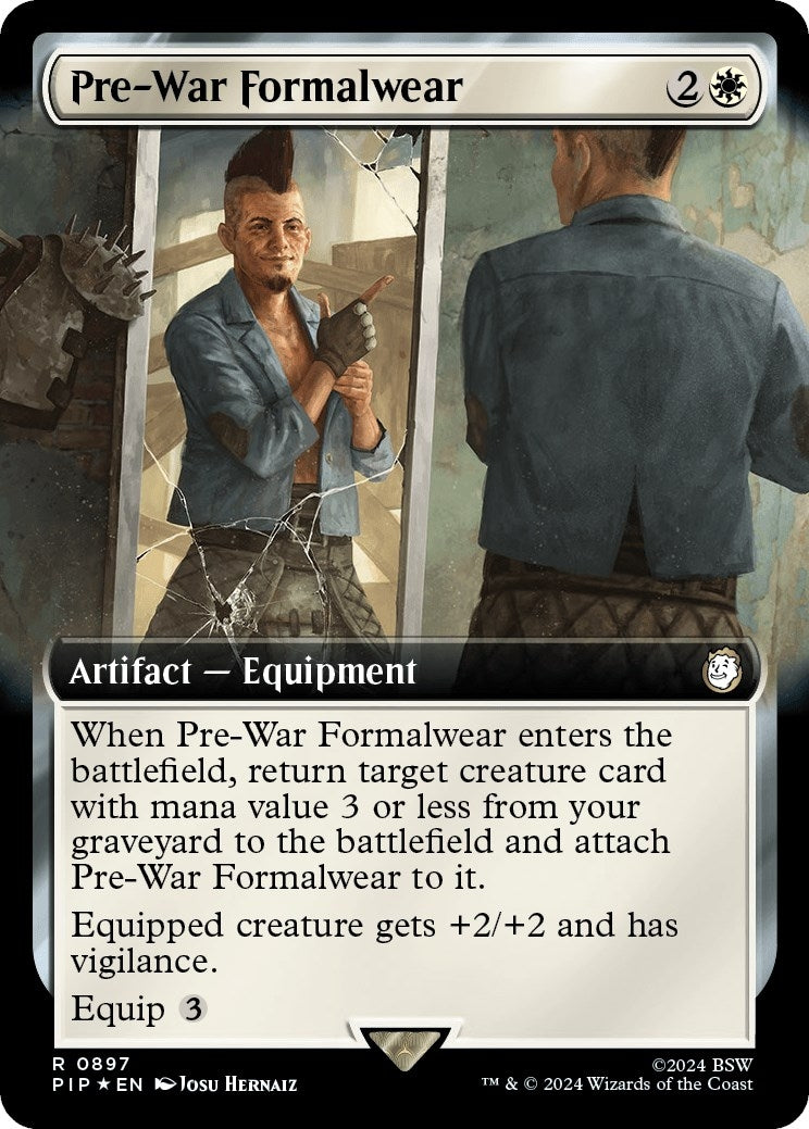 Image for Pre-War Formalwear (Extended Art) (Surge Foil) (Universes Beyond: Fallout) (897) - Magic: The Gathering