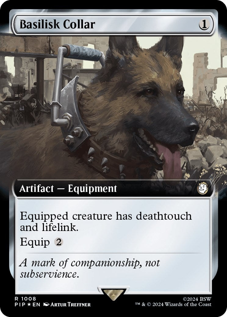 Image for Basilisk Collar (Extended Art) (Surge Foil) (Universes Beyond: Fallout) (1008) - Magic: The Gathering
