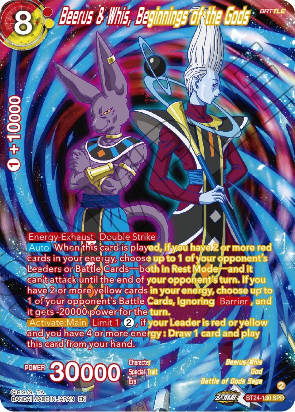 Image for Beerus & Whis, Beginnings of the Gods (SPR) (Beyond Generations) (BT24-130) - Dragon Ball Super: Masters