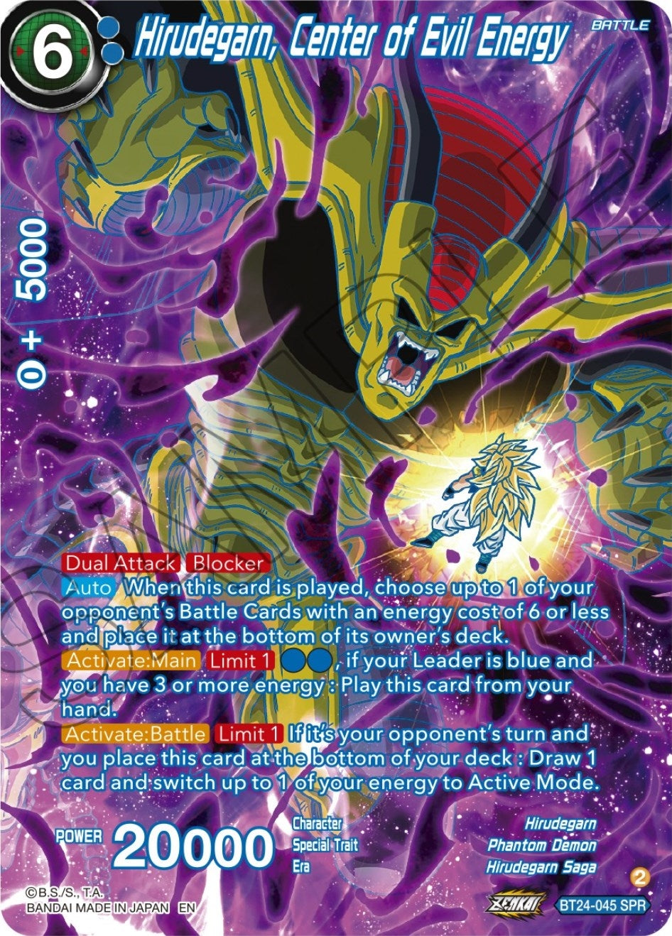 Image for Hirudegarn, Center of Evil Energy (SPR) (Beyond Generations) (BT24-045) - Dragon Ball Super: Masters