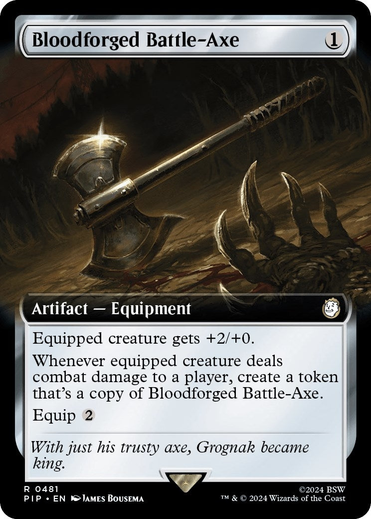 Image for Bloodforged Battle-Axe (Extended Art) (Universes Beyond: Fallout) (481) - Magic: The Gathering