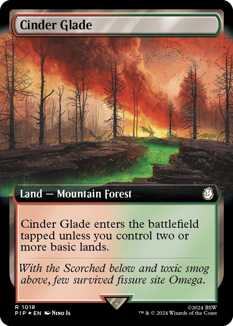 Image for Cinder Glade (Extended Art) (Surge Foil) (Universes Beyond: Fallout) (1018) - Magic: The Gathering