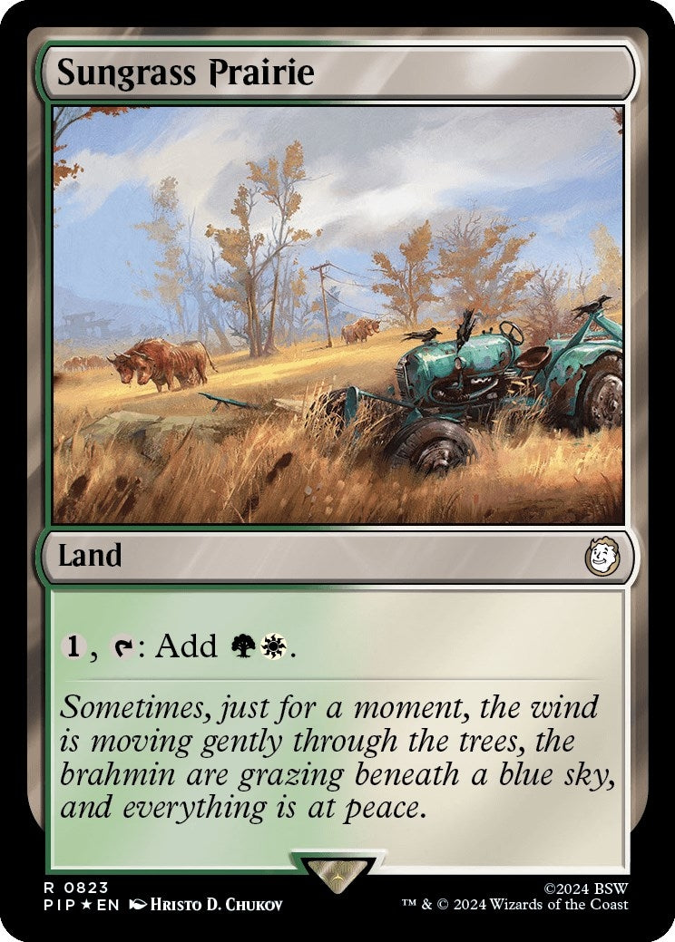 Image for Sungrass Prairie (Surge Foil) (Universes Beyond: Fallout) (823) - Magic: The Gathering