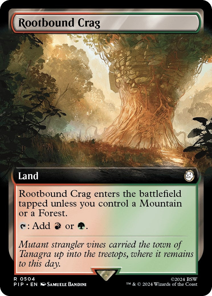 Image for Rootbound Crag (Extended Art) (Universes Beyond: Fallout) (504) - Magic: The Gathering
