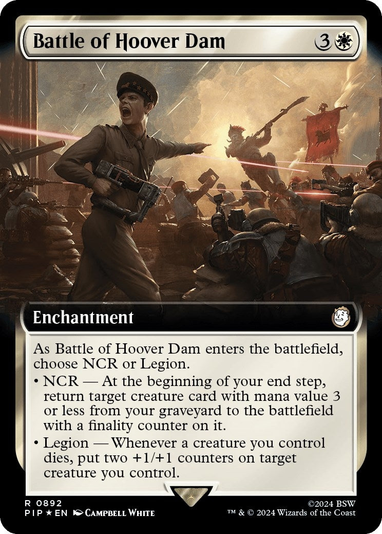 Image for Battle of Hoover Dam (Extended Art) (Surge Foil) (Universes Beyond: Fallout) (892) - Magic: The Gathering
