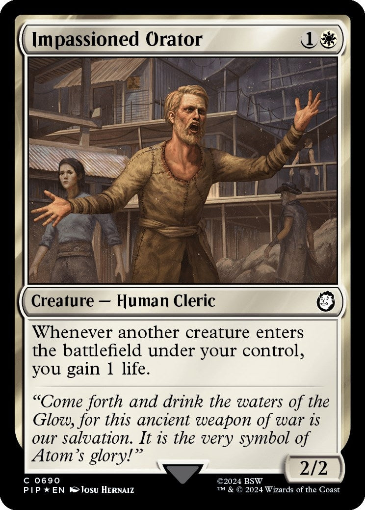 Image for Impassioned Orator (Surge Foil) (Universes Beyond: Fallout) (690) - Magic: The Gathering