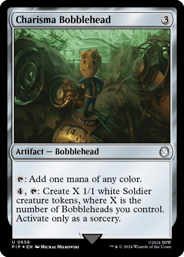 Image for Charisma Bobblehead (Surge Foil) (Universes Beyond: Fallout) (658) - Magic: The Gathering