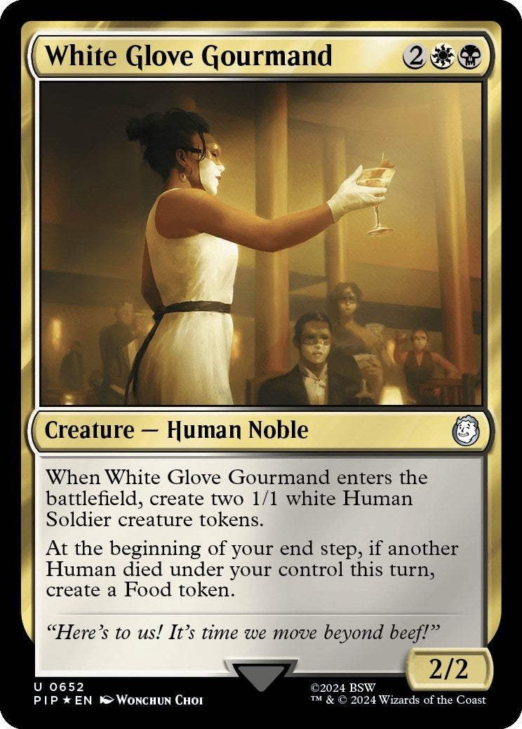 Image for White Glove Gourmand (Surge Foil) (Universes Beyond: Fallout) (652) - Magic: The Gathering
