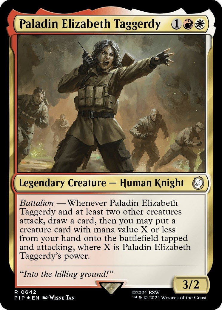 Image for Paladin Elizabeth Taggerdy (Surge Foil) (Universes Beyond: Fallout) (642) - Magic: The Gathering