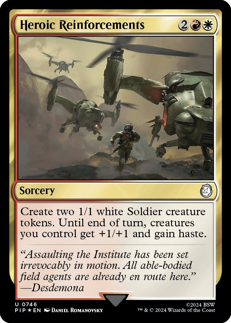 Image for Heroic Reinforcements (Surge Foil) (Universes Beyond: Fallout) (746) - Magic: The Gathering