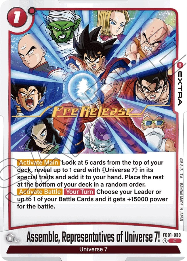 Image for Assemble, Representatives of Universe 7! (Awakened Pulse Pre-Release Cards) (FB01-030) - Dragon Ball Super: Fusion World