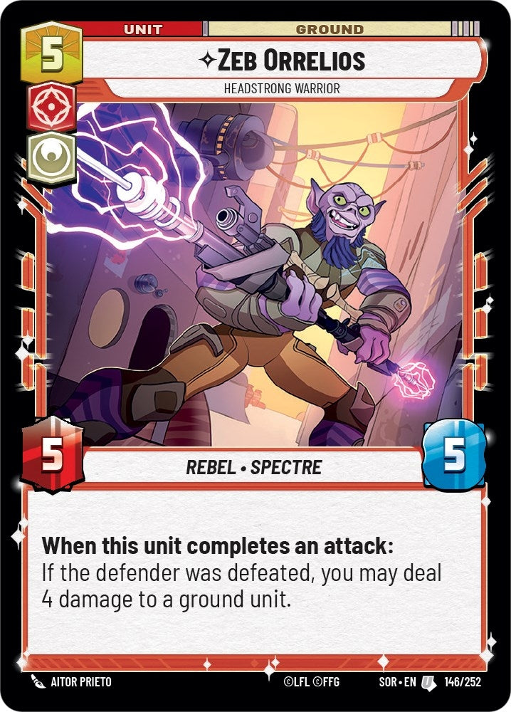 Image for Zeb Orrelios - Headstrong Warrior (146/252) [Spark of Rebellion]