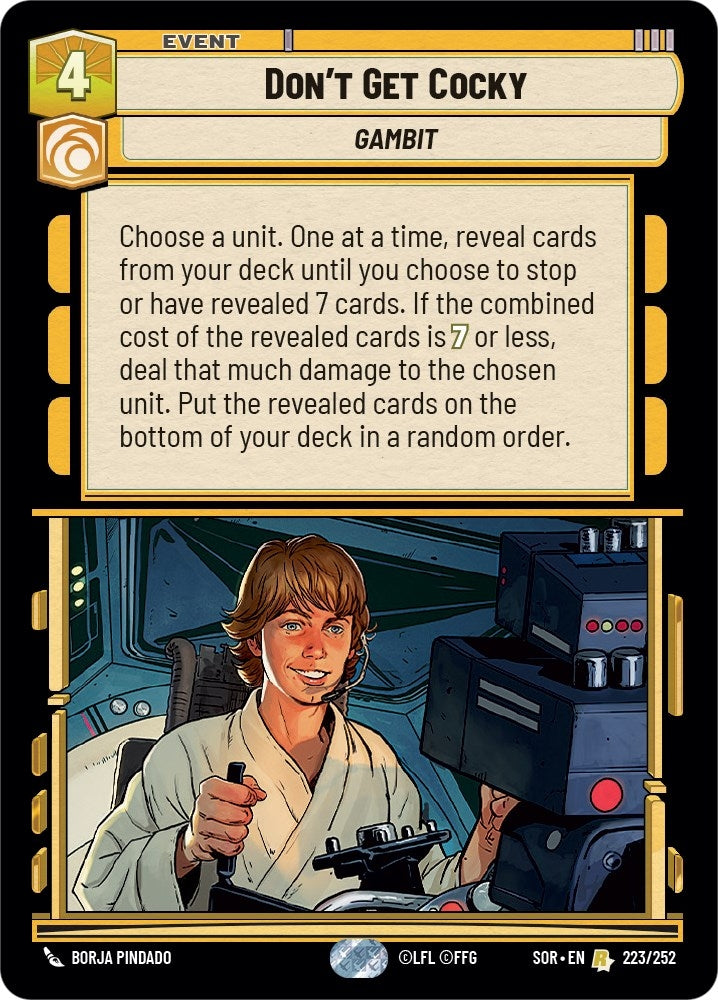 Image for Don't Get Cocky (Spark of Rebellion) (223/252) - Star Wars: Unlimited