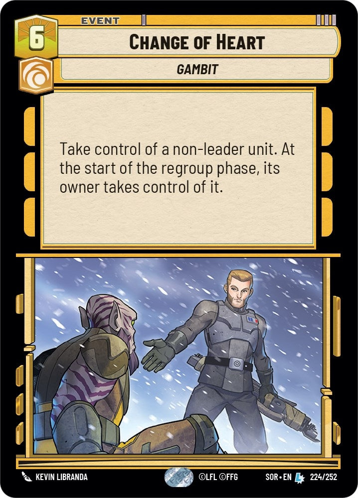 Image for Change of Heart (Spark of Rebellion) (224/252) - Star Wars: Unlimited