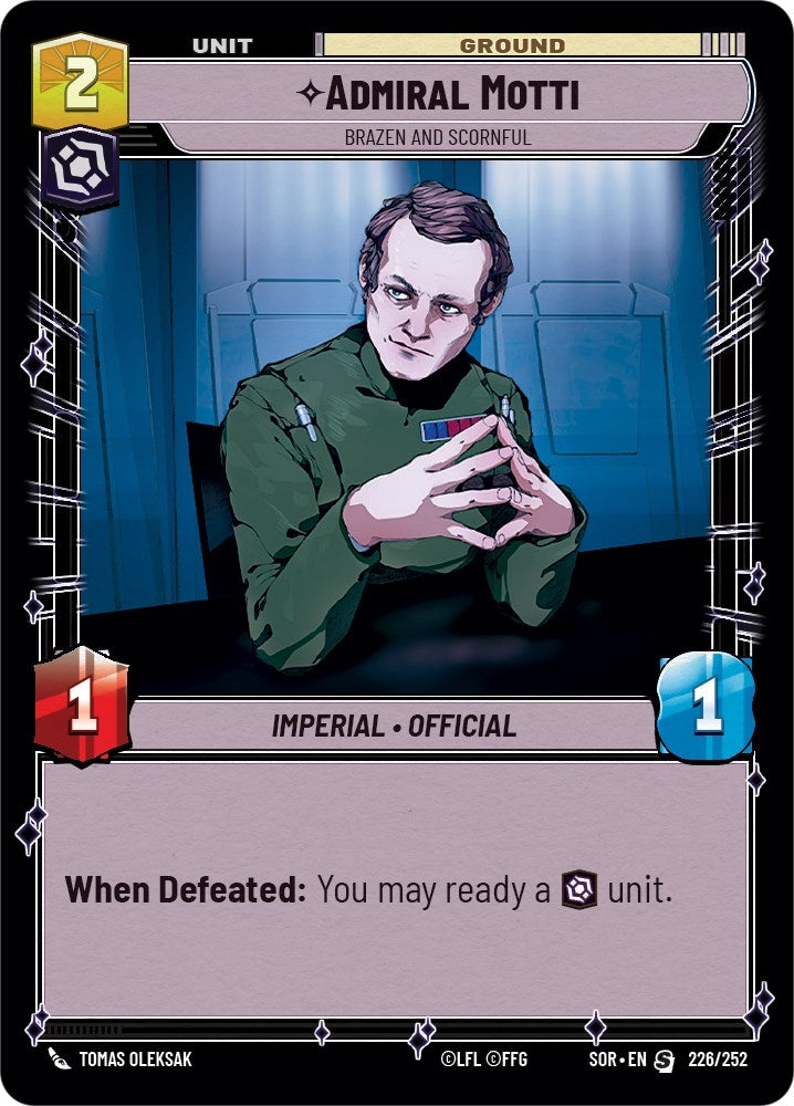 Image for Admiral Motti - Brazen and Scornful (Spark of Rebellion) (226/252) - Star Wars: Unlimited