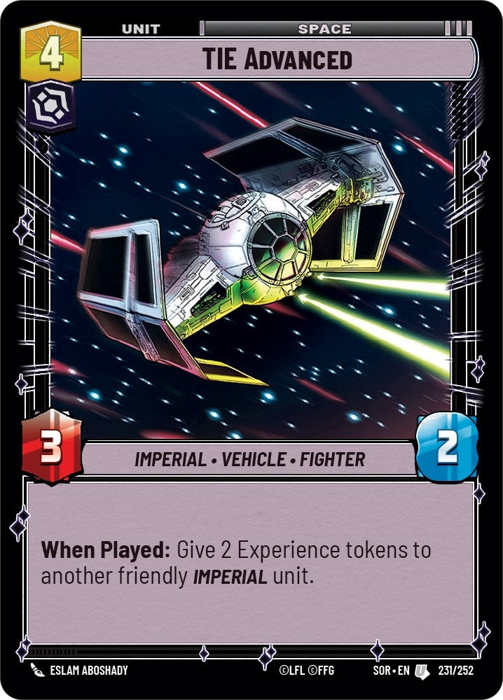 Image for TIE Advanced (Spark of Rebellion) (231/252) - Star Wars: Unlimited