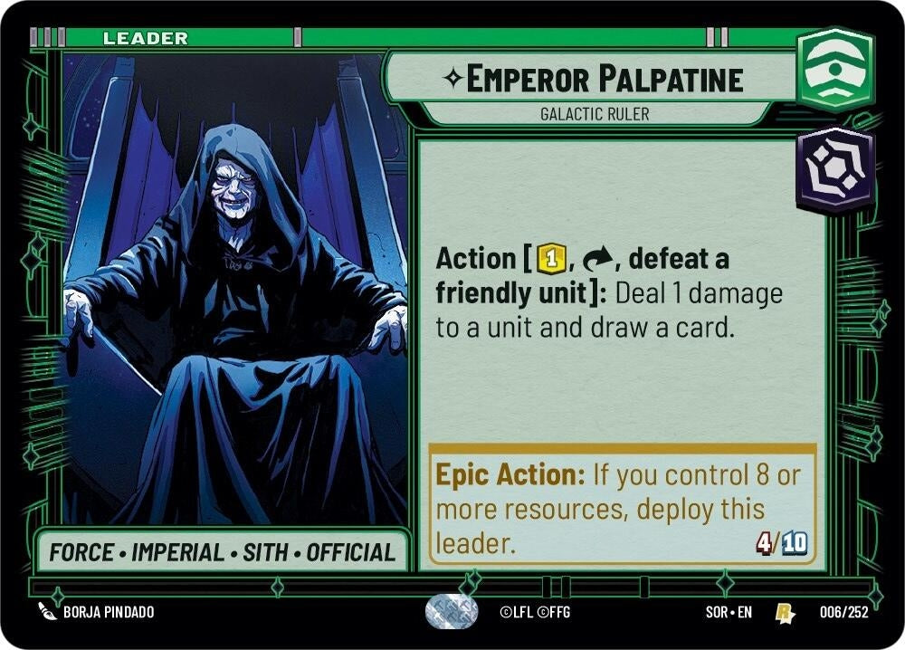 Image for Emperor Palpatine - Galactic Ruler (Spark of Rebellion) (006/252) - Star Wars: Unlimited