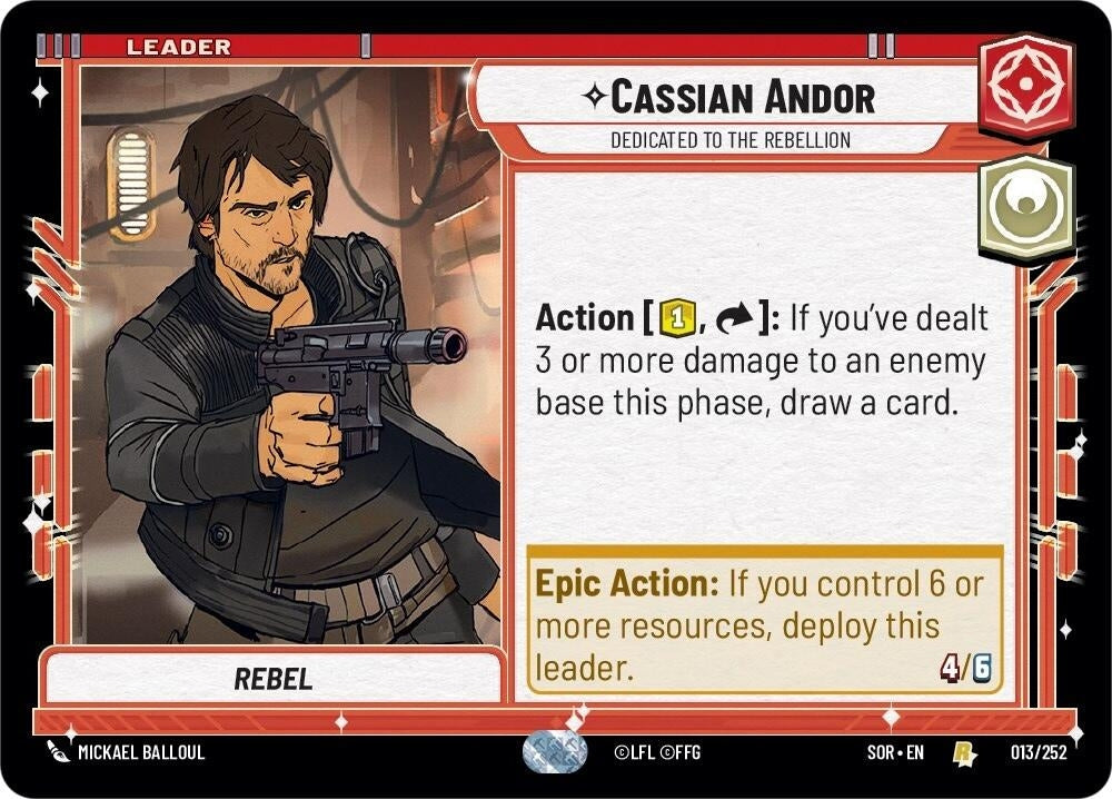 Image for Cassian Andor - Dedicated to the Rebellion (Spark of Rebellion) (013/252) - Star Wars: Unlimited