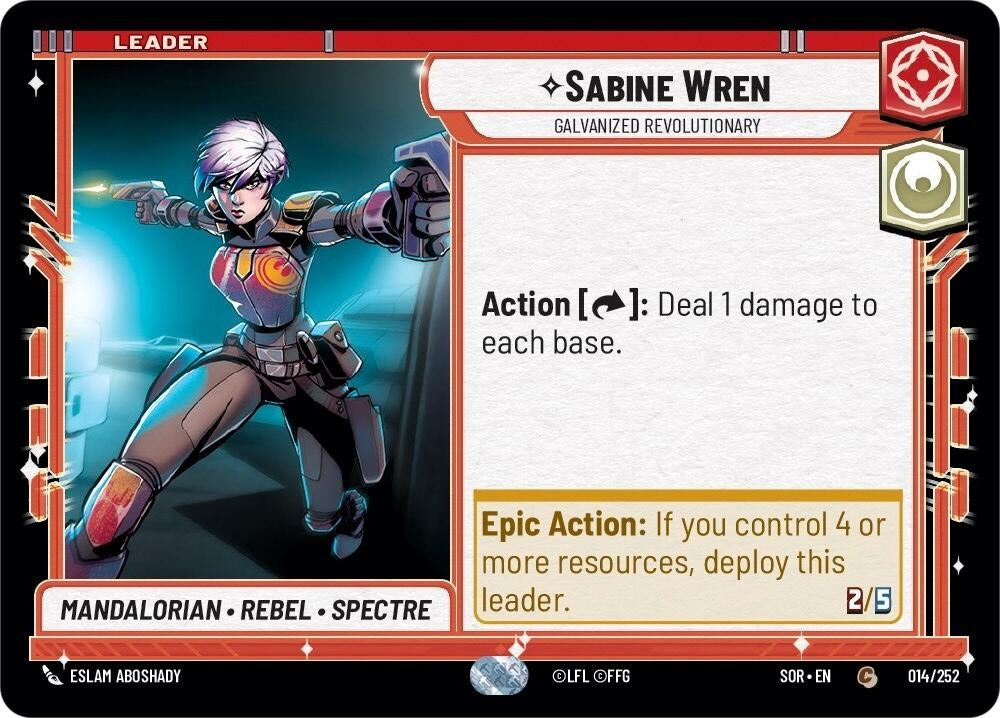 Image for Sabine Wren - Galvanized Revolutionary (Spark of Rebellion) (014/252) - Star Wars: Unlimited