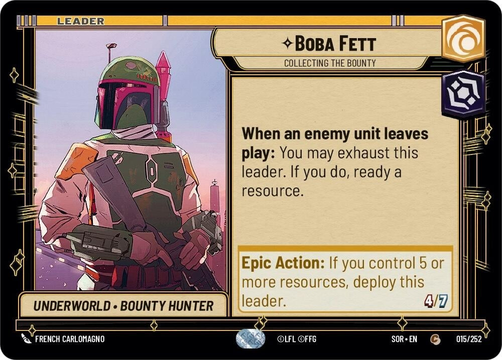 Image for Boba Fett - Collecting the Bounty (Spark of Rebellion) (015/252) - Star Wars: Unlimited