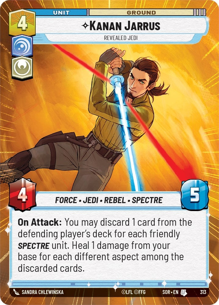 Image for Kanan Jarrus - Revealed Jedi (Hyperspace) (Spark of Rebellion) (313) - Star Wars: Unlimited