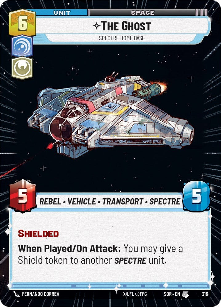Image for The Ghost - Spectre Home Base (Hyperspace) (Spark of Rebellion) (316) - Star Wars: Unlimited