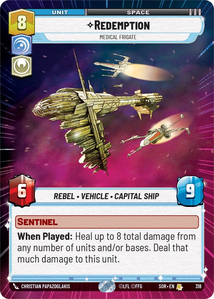 Image for Redemption - Medical Frigate (Hyperspace) (Spark of Rebellion) (318) - Star Wars: Unlimited