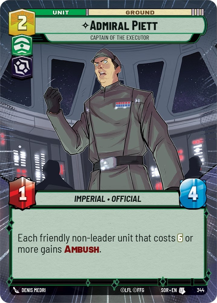 Image for Admiral Piett - Captain of the Executor (Hyperspace) (Spark of Rebellion) (344) - Star Wars: Unlimited