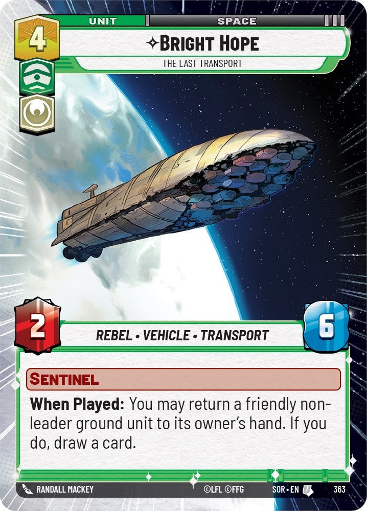 Image for Bright Hope - The Last Transport (Hyperspace) (Spark of Rebellion) (363) - Star Wars: Unlimited