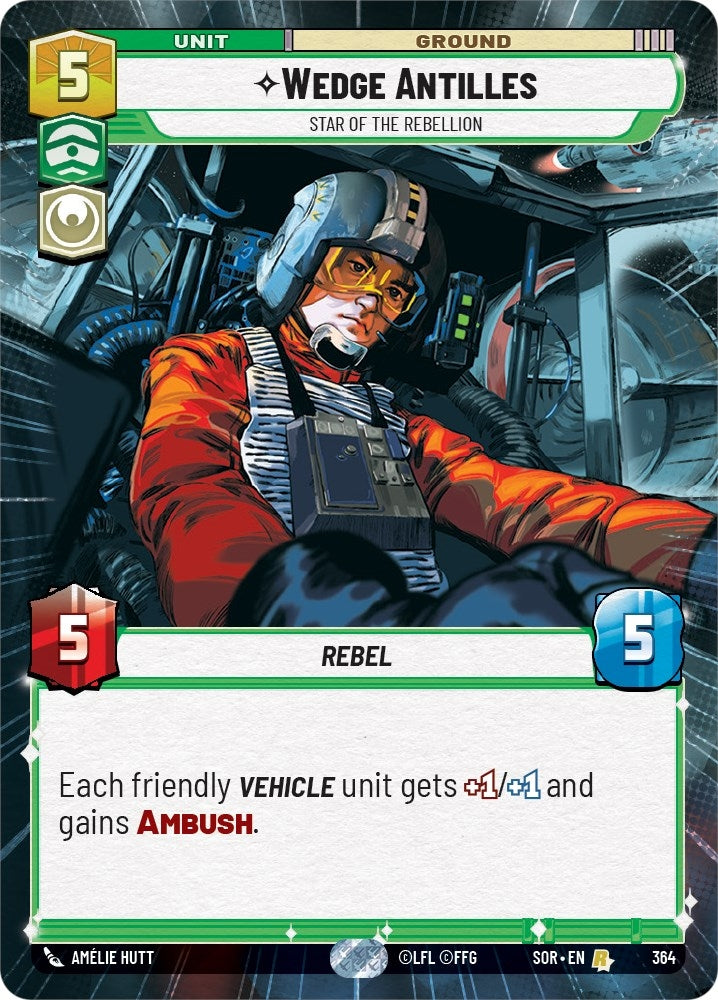 Image for Wedge Antilles - Star of the Rebellion (Hyperspace) (Spark of Rebellion) (364) - Star Wars: Unlimited