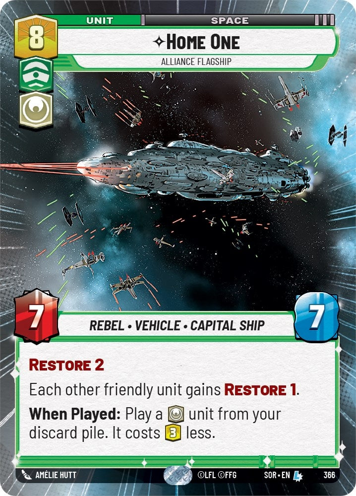 Image for Home One - Alliance Flagship (Hyperspace) (Spark of Rebellion) (366) - Star Wars: Unlimited