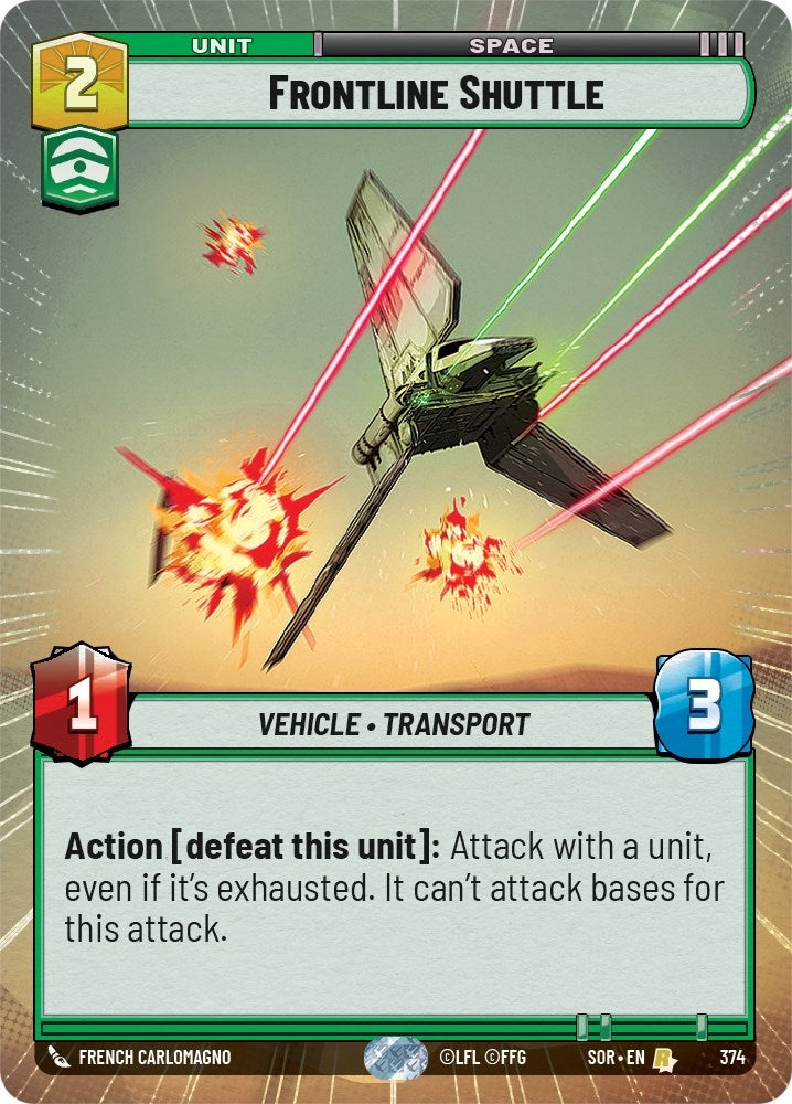 Image for Frontline Shuttle (Hyperspace) (Spark of Rebellion) (374) - Star Wars: Unlimited