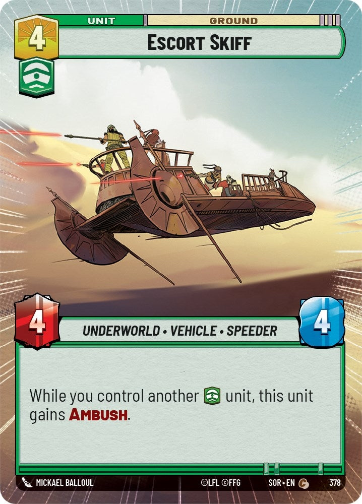 Image for Escort Skiff (Hyperspace) (Spark of Rebellion) (378) - Star Wars: Unlimited