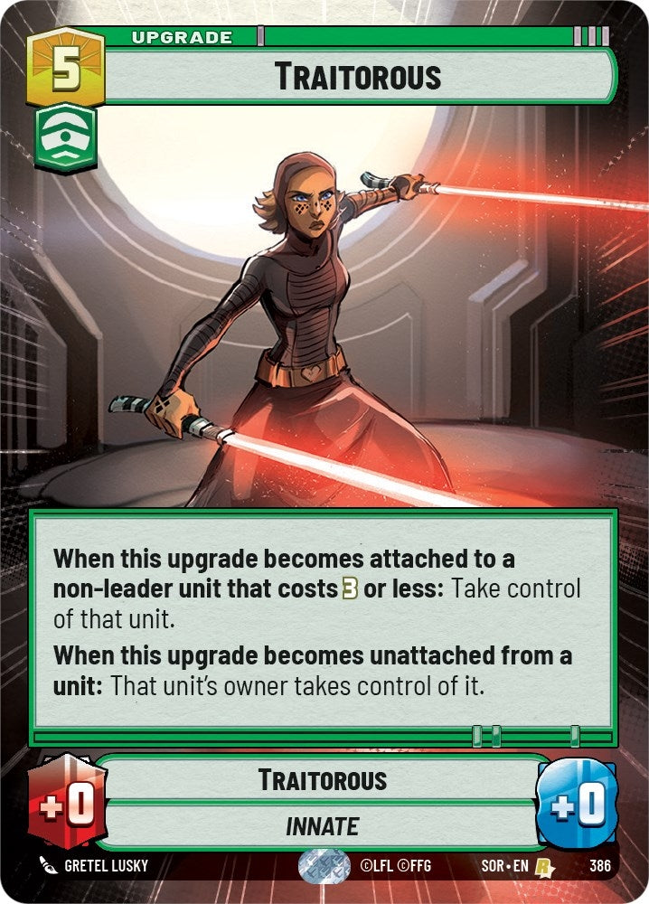 Image for Traitorous (Hyperspace) (Spark of Rebellion) (386) - Star Wars: Unlimited