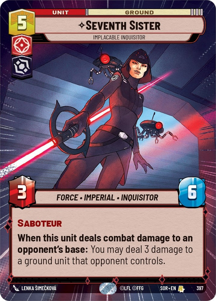 Image for Seventh Sister - Implacable Inquisitor (Hyperspace) (Spark of Rebellion) (397) - Star Wars: Unlimited