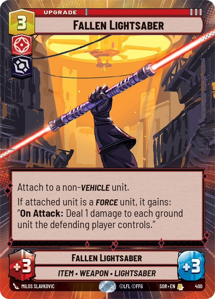 Image for Fallen Lightsaber (Hyperspace) (Spark of Rebellion) (400) - Star Wars: Unlimited
