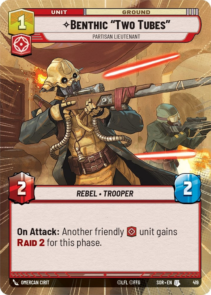 Image for Benthic "Two Tubes" - Partisan Lieutenant (Hyperspace) (Spark of Rebellion) (419) - Star Wars: Unlimited