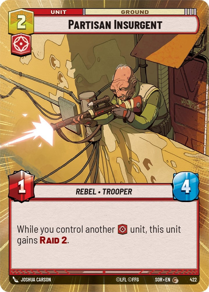 Image for Partisan Insurgent (Hyperspace) (Spark of Rebellion) (422) - Star Wars: Unlimited