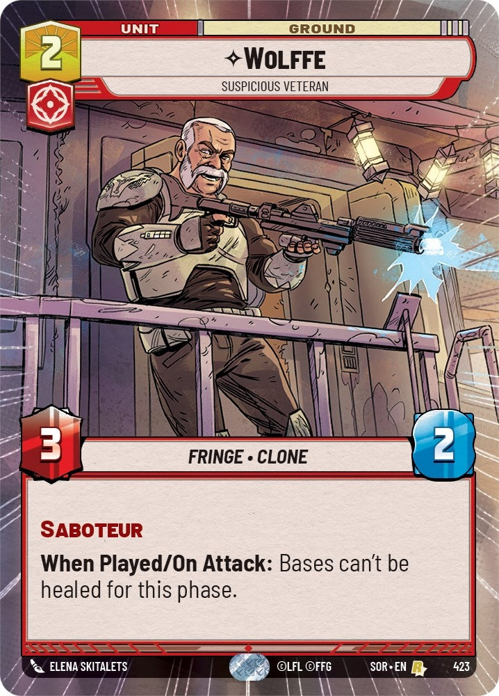 Image for Wolffe - Suspicious Veteran (Hyperspace) (Spark of Rebellion) (423) - Star Wars: Unlimited
