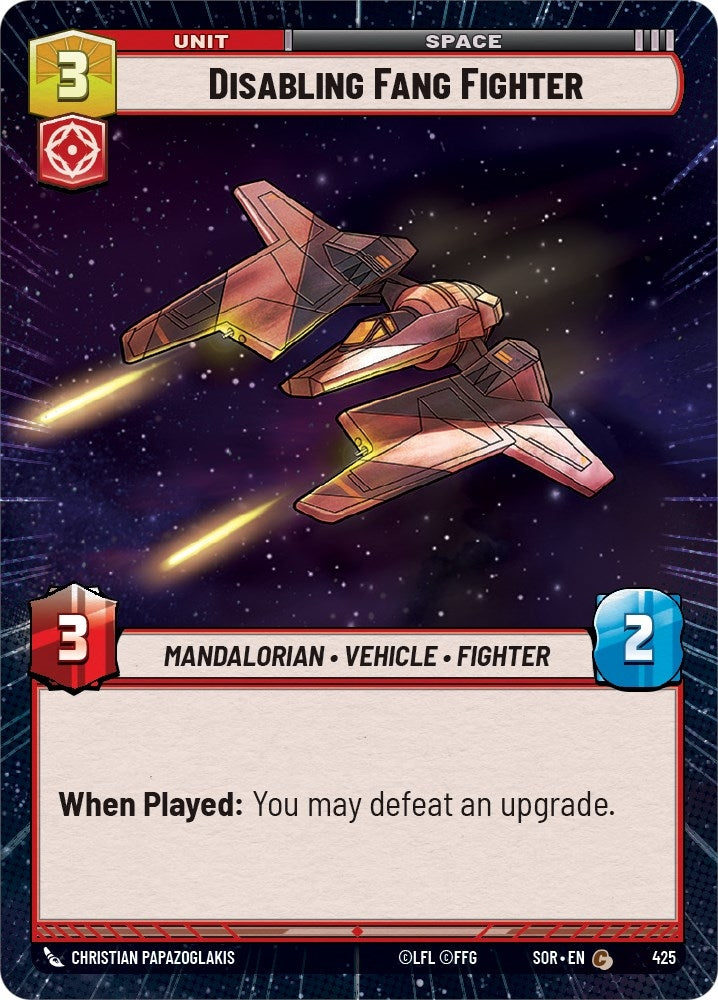 Image for Disabling Fang Fighter (Hyperspace) (Spark of Rebellion) (425) - Star Wars: Unlimited