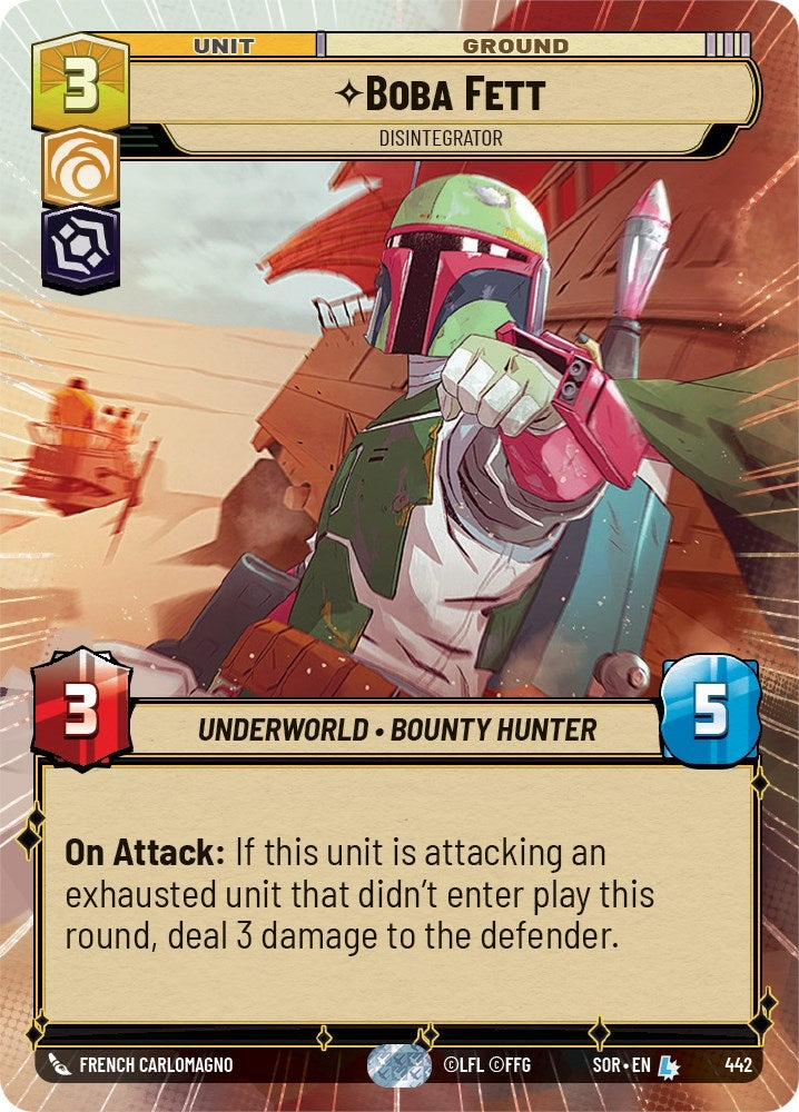 Image for Boba Fett - Disintegrator (Hyperspace) (Spark of Rebellion) (442) - Star Wars: Unlimited