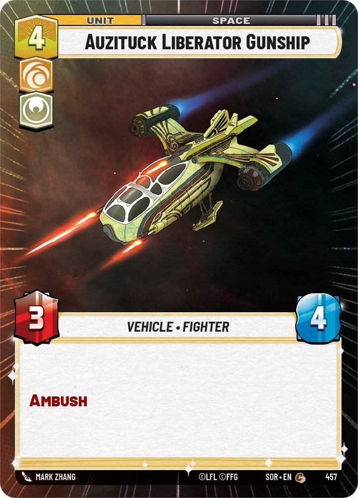 Image for Auzituck Liberator Gunship (Hyperspace) (Spark of Rebellion) (457) - Star Wars: Unlimited