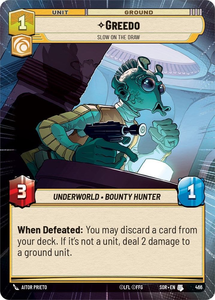Image for Greedo - Slow on the Draw (Hyperspace) (Spark of Rebellion) (466) - Star Wars: Unlimited