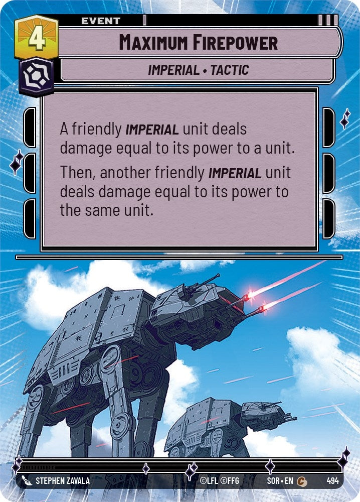 Image for Maximum Firepower (Hyperspace) (Spark of Rebellion) (494) - Star Wars: Unlimited