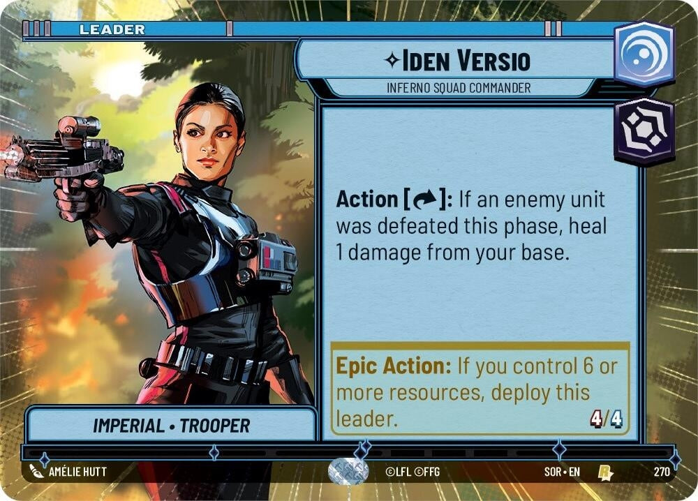 Image for Iden Versio - Inferno Squad Commander (Hyperspace) (Spark of Rebellion) (270) - Star Wars: Unlimited