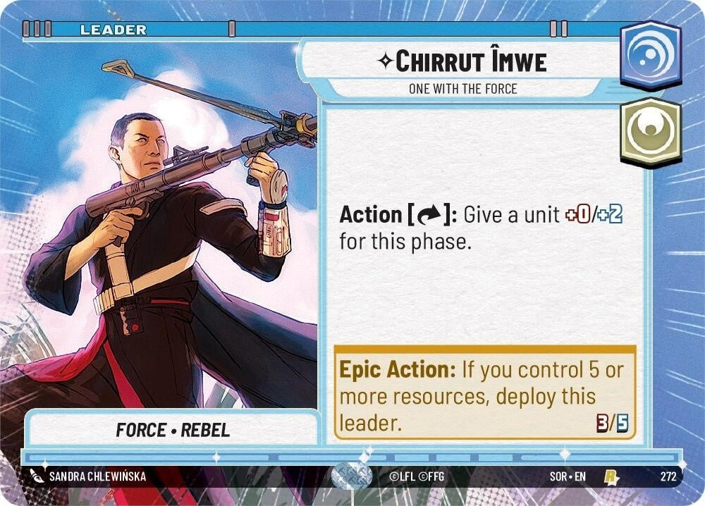 Image for Chirrut Imwe - One With The Force (Hyperspace) (Spark of Rebellion) (272) - Star Wars: Unlimited