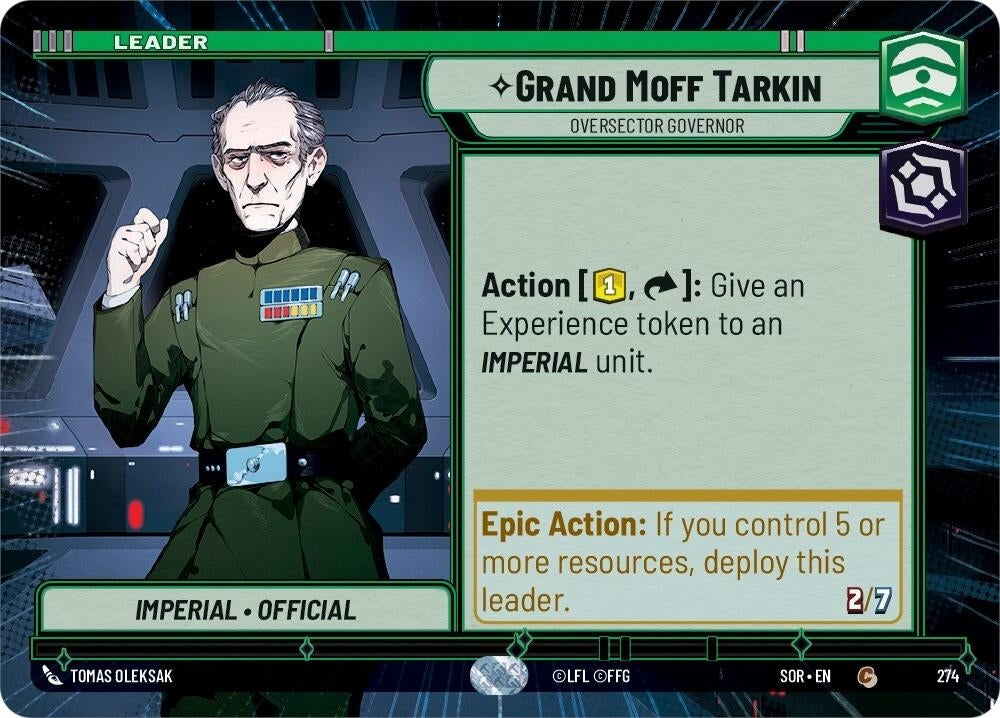 Image for Grand Moff Tarkin - Oversector Governor (Hyperspace) (Spark of Rebellion) (274) - Star Wars: Unlimited